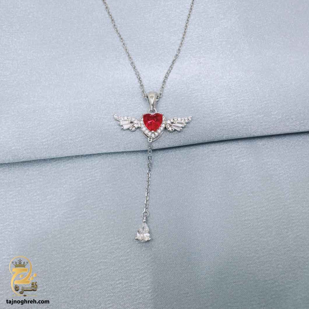 گردنبند نقره زنانه طرح بال فرشته مدل ZSW Z98