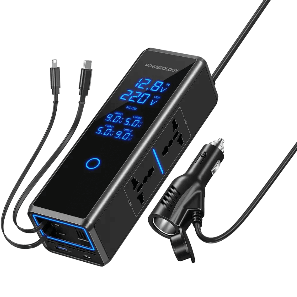اینورتر فندکی 300 وات پاورولوژی مدل PWCPI300W