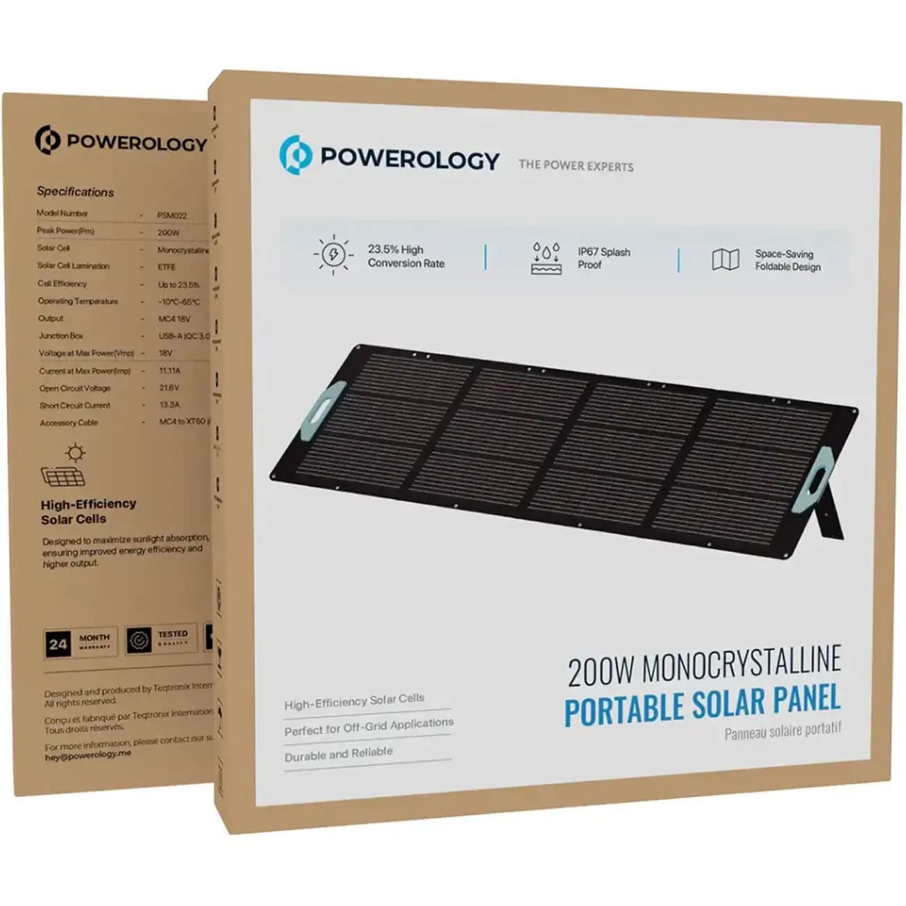 پنل خورشیدی قابل حمل مدل Portable Solar 200W پاورولوژی — تصویر ۶