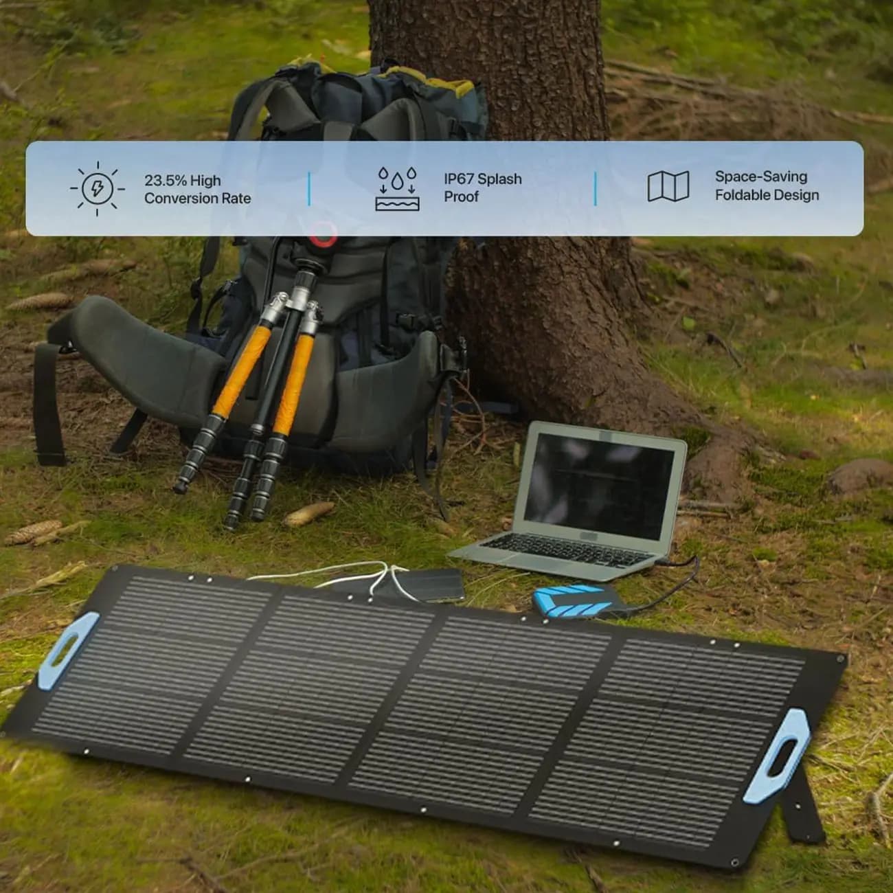 پنل خورشیدی قابل حمل مدل Portable Solar 200W پاورولوژی — تصویر ۵