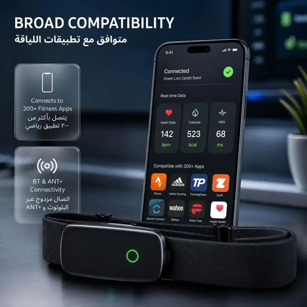 بند سینه‌ای پایش ضربان قلب گرین لاین مدل Cardio Band — تصویر ۶