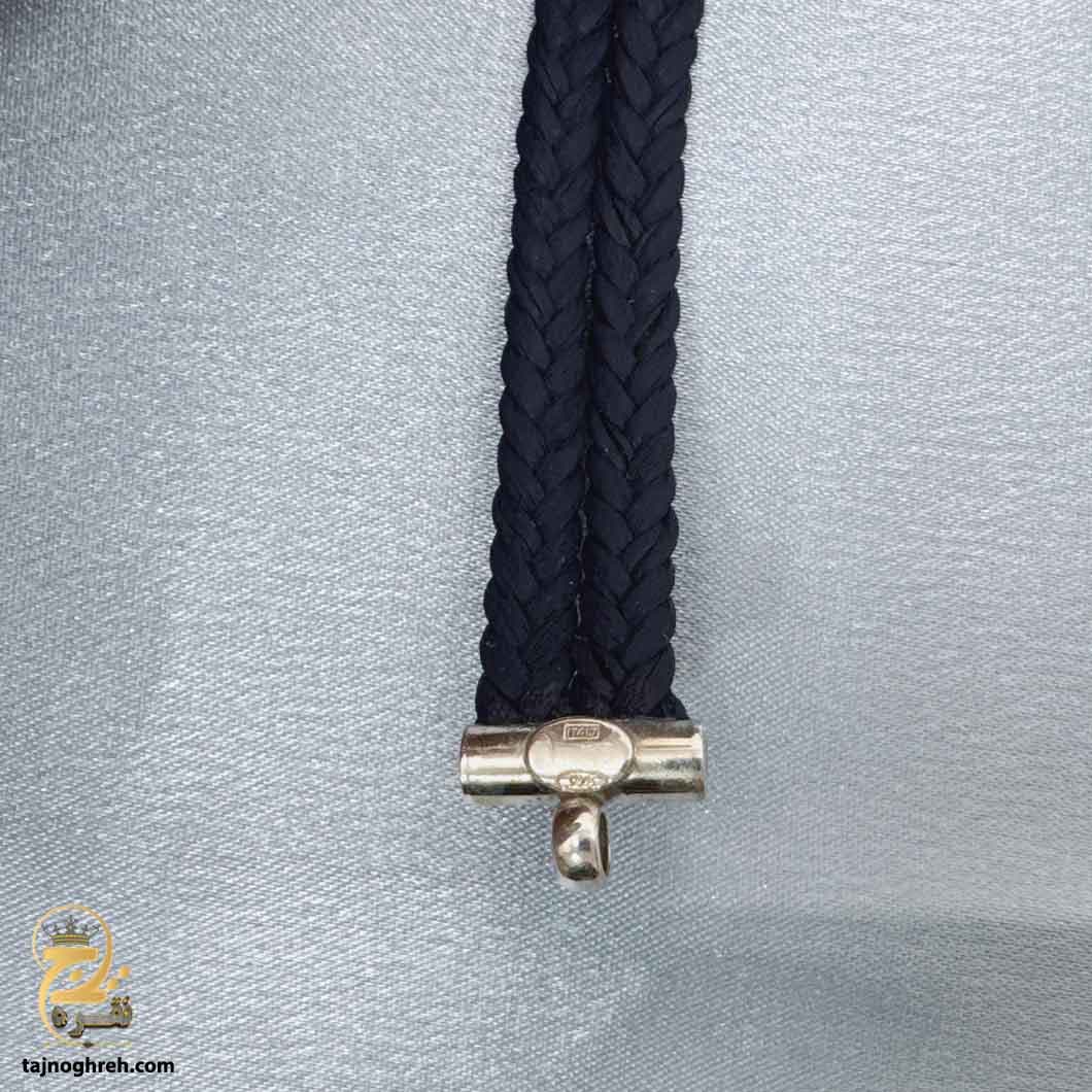 دستبند نقره زنانه پلاک دار چرمی مدل DSW D97 — تصویر ۹