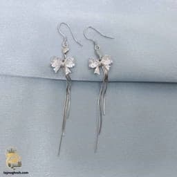 گوشواره نقره مجلسی طرح ریشی مدل ESW E108 — تصویر ۶