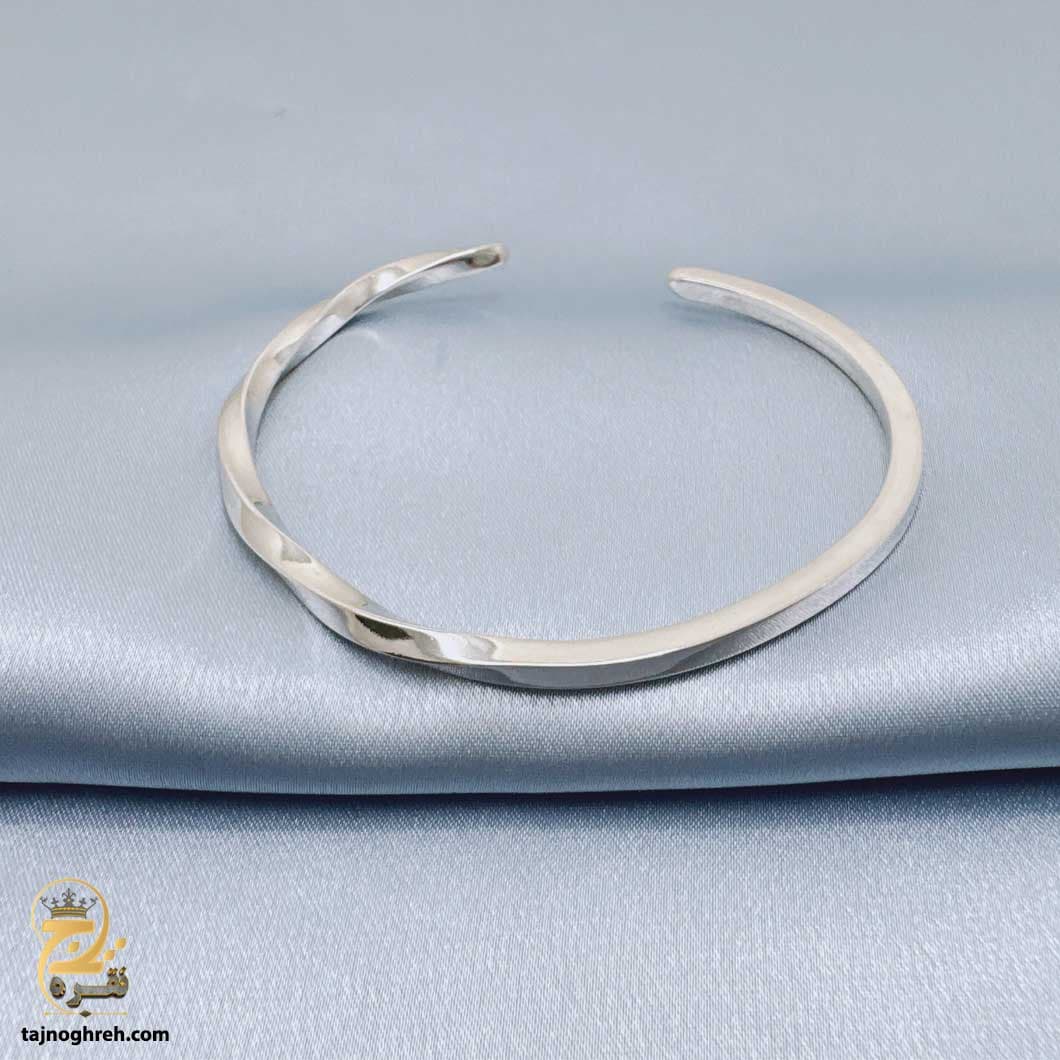 بنگل نقره مردانه طرح پیچی مدل BSM B110