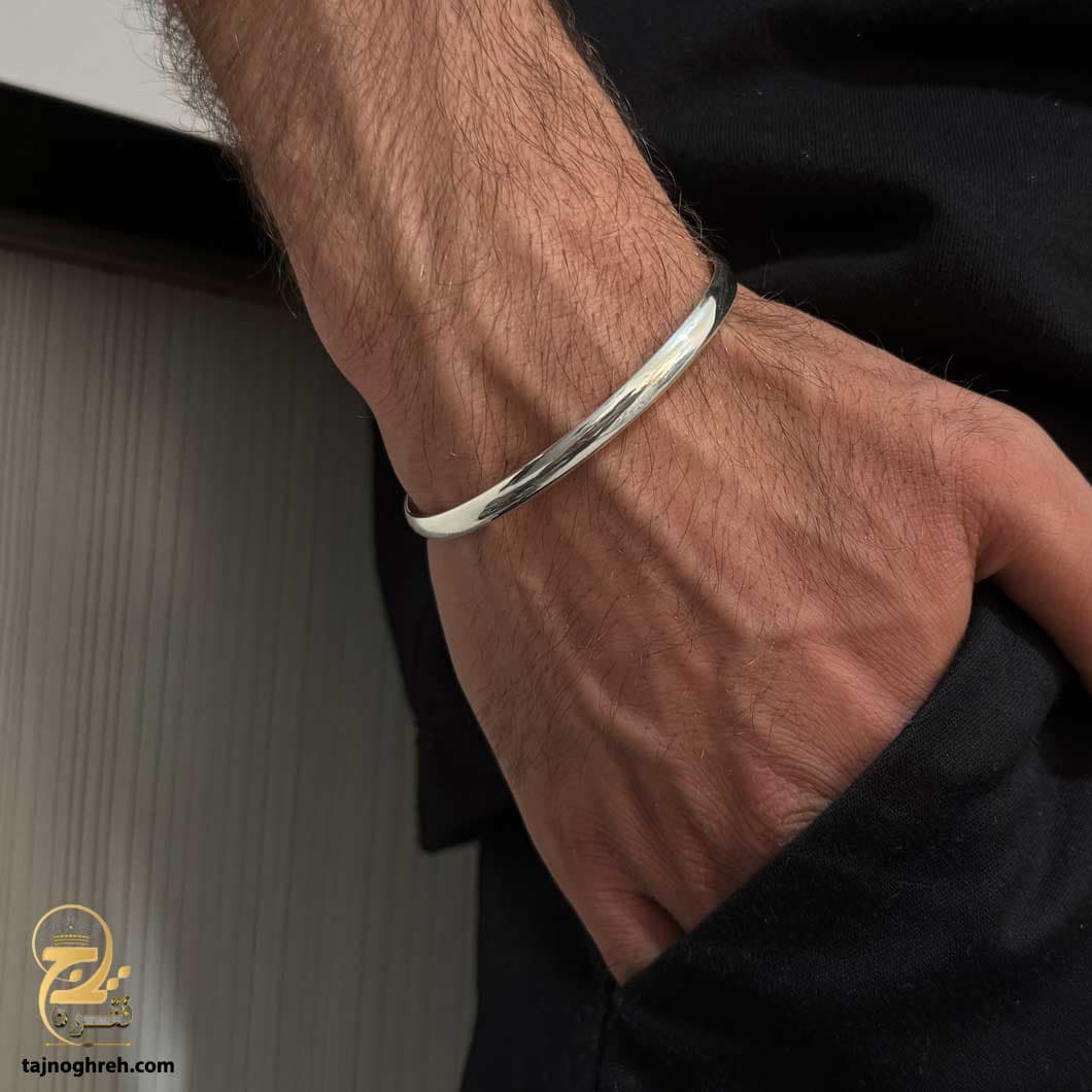 بنگل نقره مردانه مدل BSM B106 — تصویر ۵