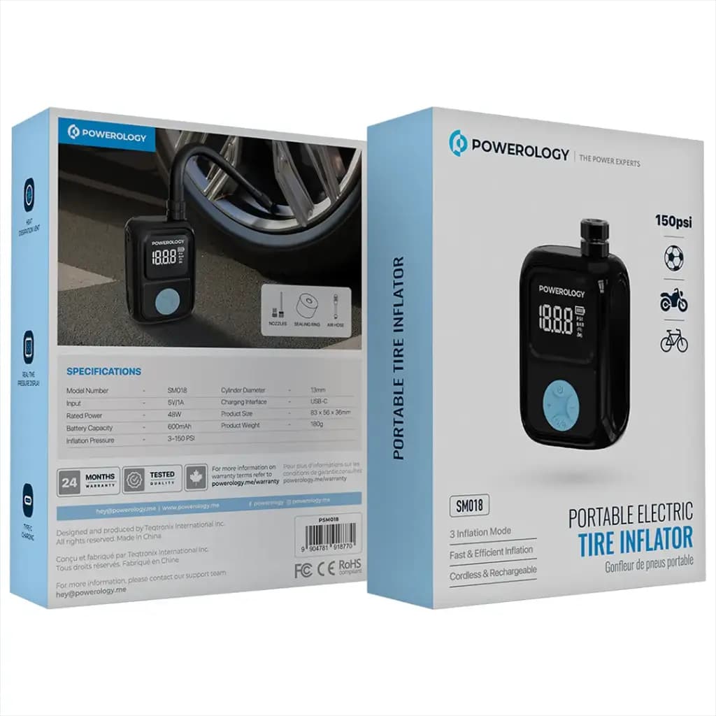 پمپ باد پاورولوژی Powerology Tire Inflator PSM018 — تصویر ۳