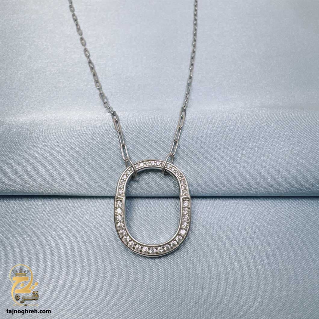 گردنبند نقره زنانه طرح بیضی مدل ZSW Z92 — تصویر ۲