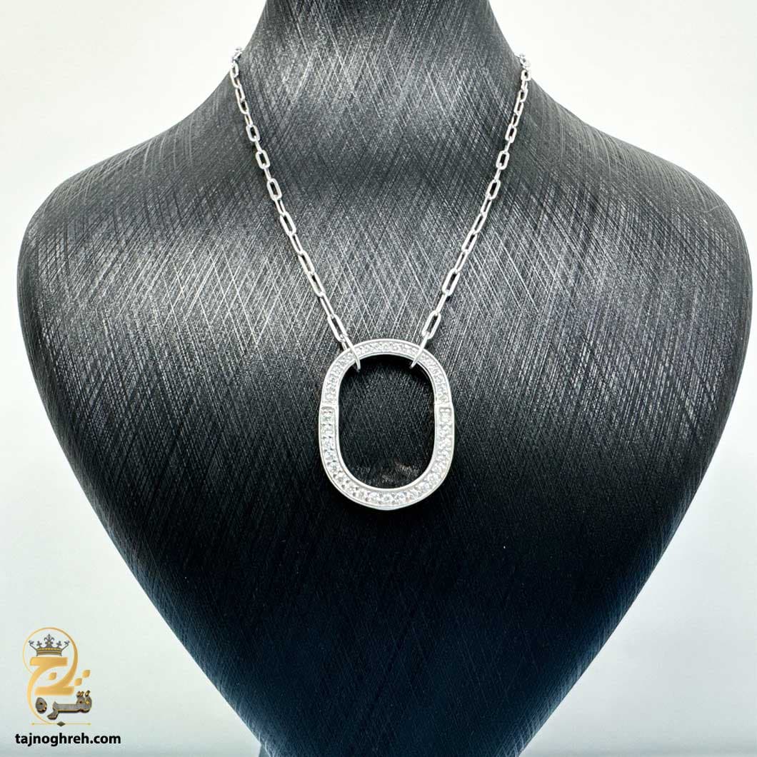 گردنبند نقره زنانه طرح بیضی مدل ZSW Z92 — تصویر ۶