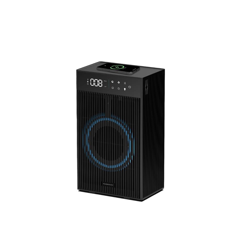 دستگاه تصفیه هوا و اسپیکر و شارژر وایرلس پاورولوژی مدل POWEROLOGY SMART AIR PURIFIER PAPFR BK