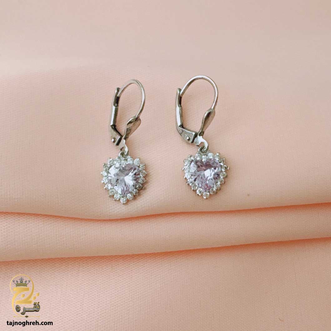 گوشواره نقره نگین دار زنانه مدل ESW E103 — تصویر ۵