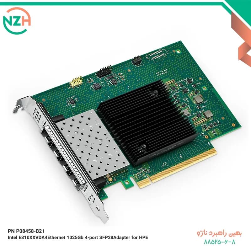 PN P08458-B21 Intel E810XXVDA4Ethernet 1025Gb 4port SFP28Adapter for HPE — تصویر ۲