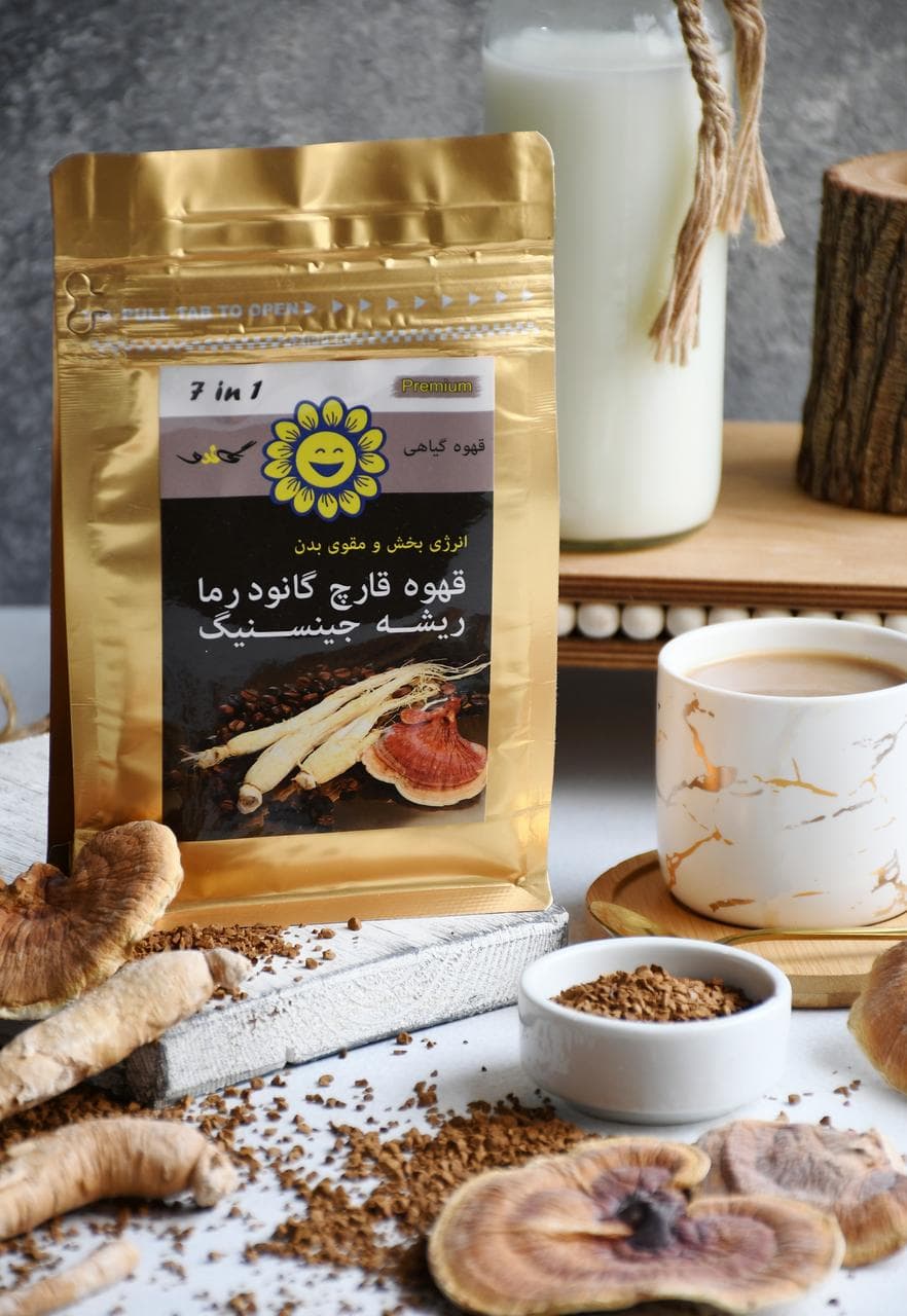 قهوه فوری گانودرما و ریشه جینسینگ ( 7 در 1 ) 120 گرمی نورا فود