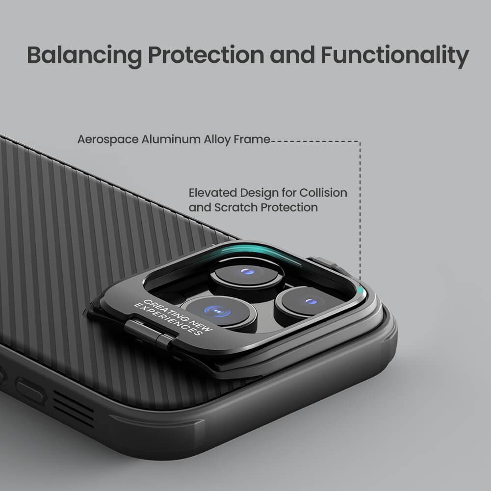 قاب نیلکین camshield prop درپوش باز مگنتیک گوشی آیفون 16pro — تصویر ۹