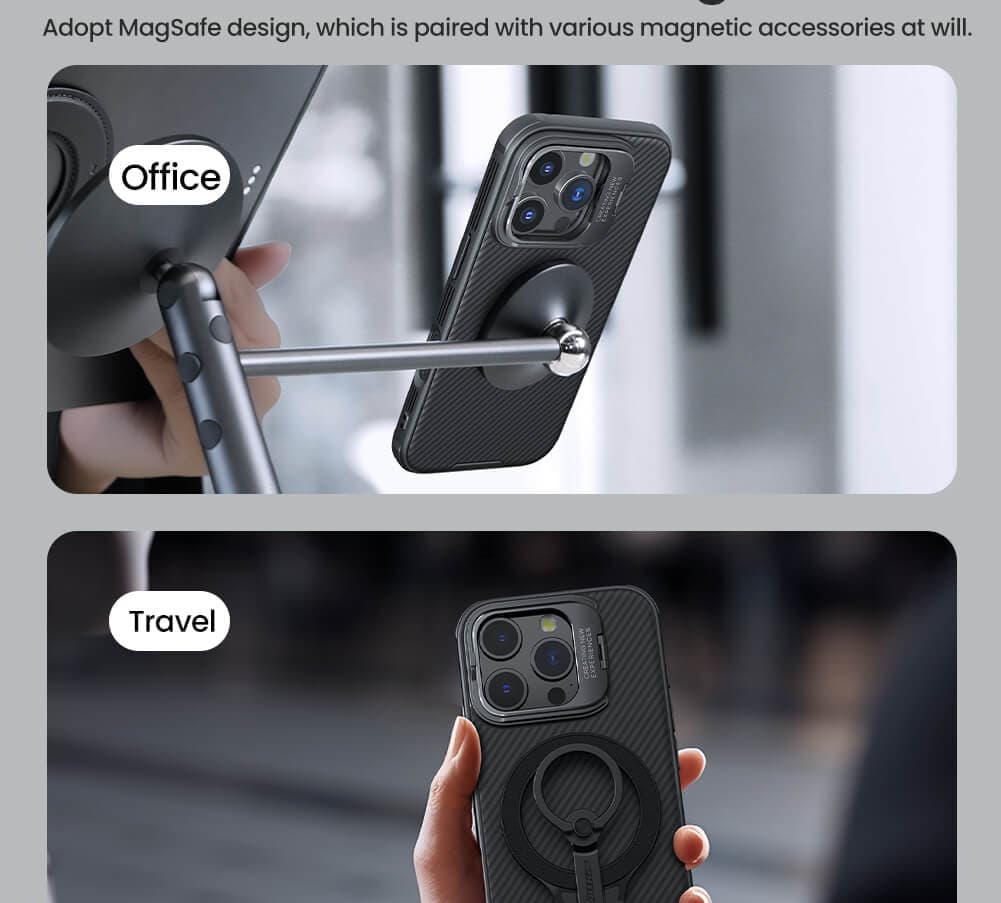 قاب نیلکین camshield prop درپوش باز مگنتیک گوشی آیفون 16pro max — تصویر ۶