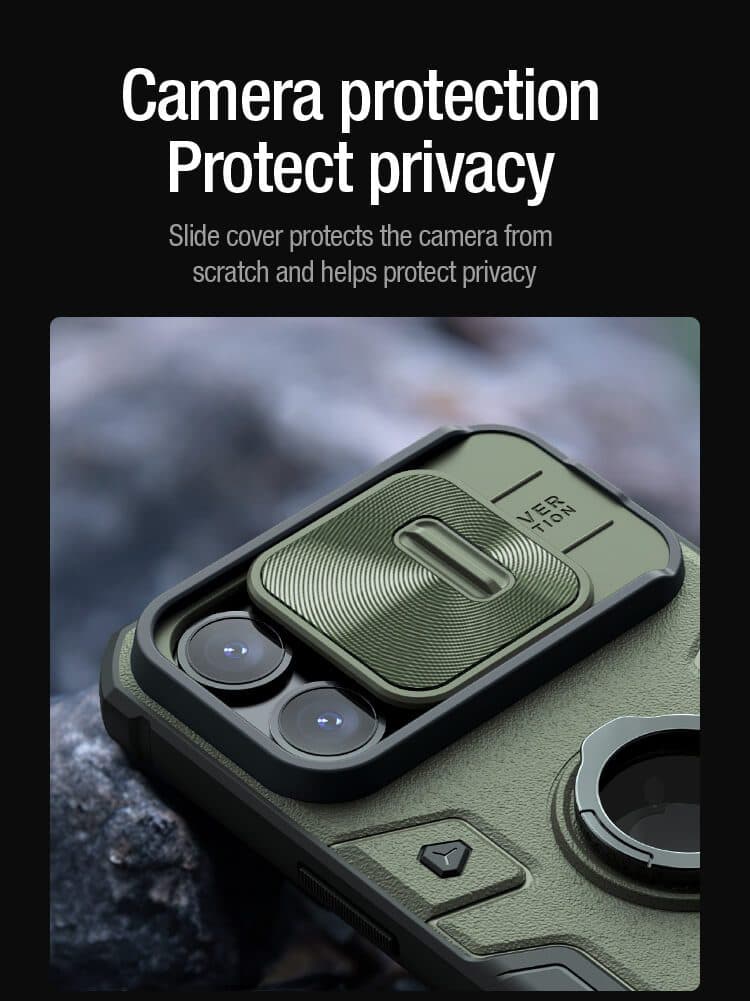 قاب ضد ضربه نیلکین مدل camshield armor گوشی iphone 15 pro — تصویر ۹