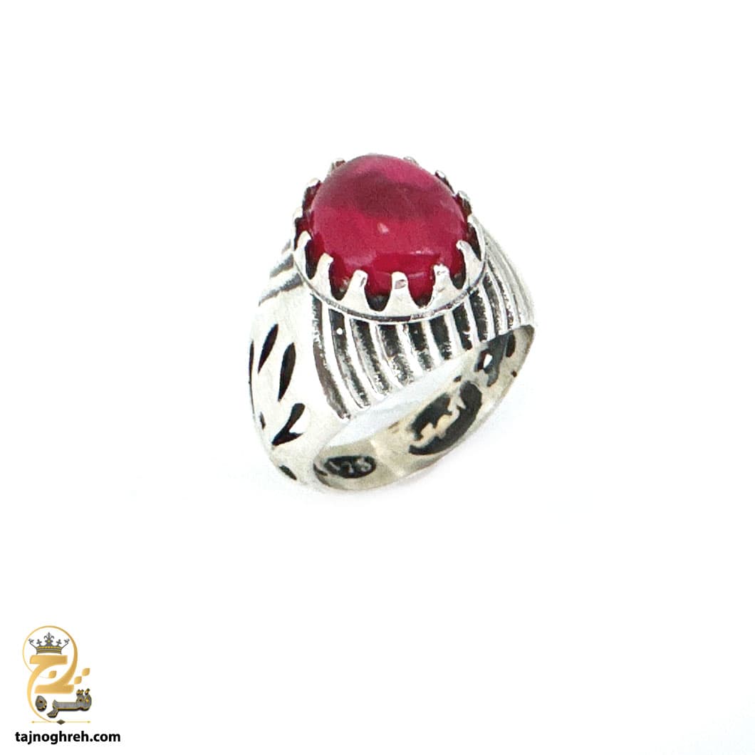 انگشتر نقره یاقوت استار مردانه مدل RSM K132