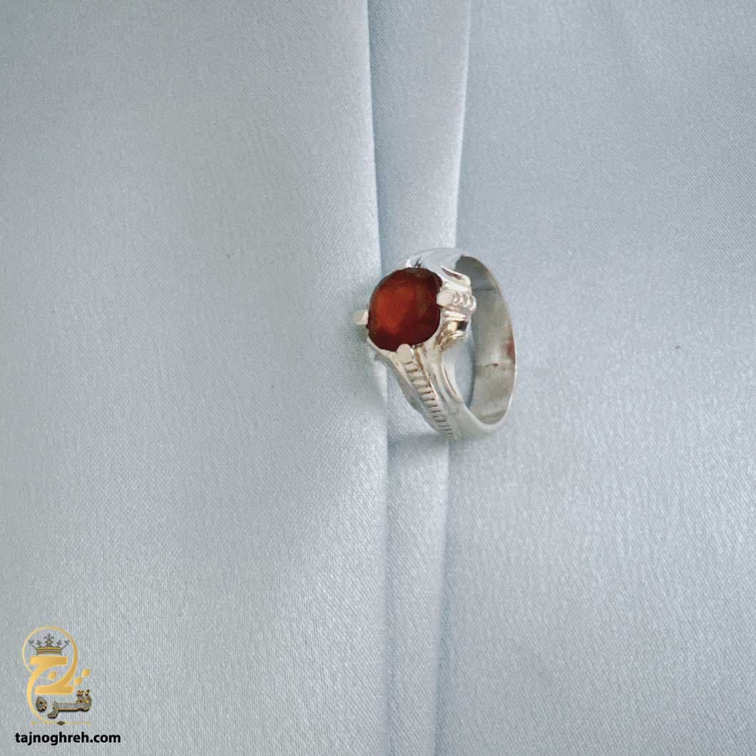 انگشتر نقره یاقوت گارنت مردانه مدل RSM K131 — تصویر ۴