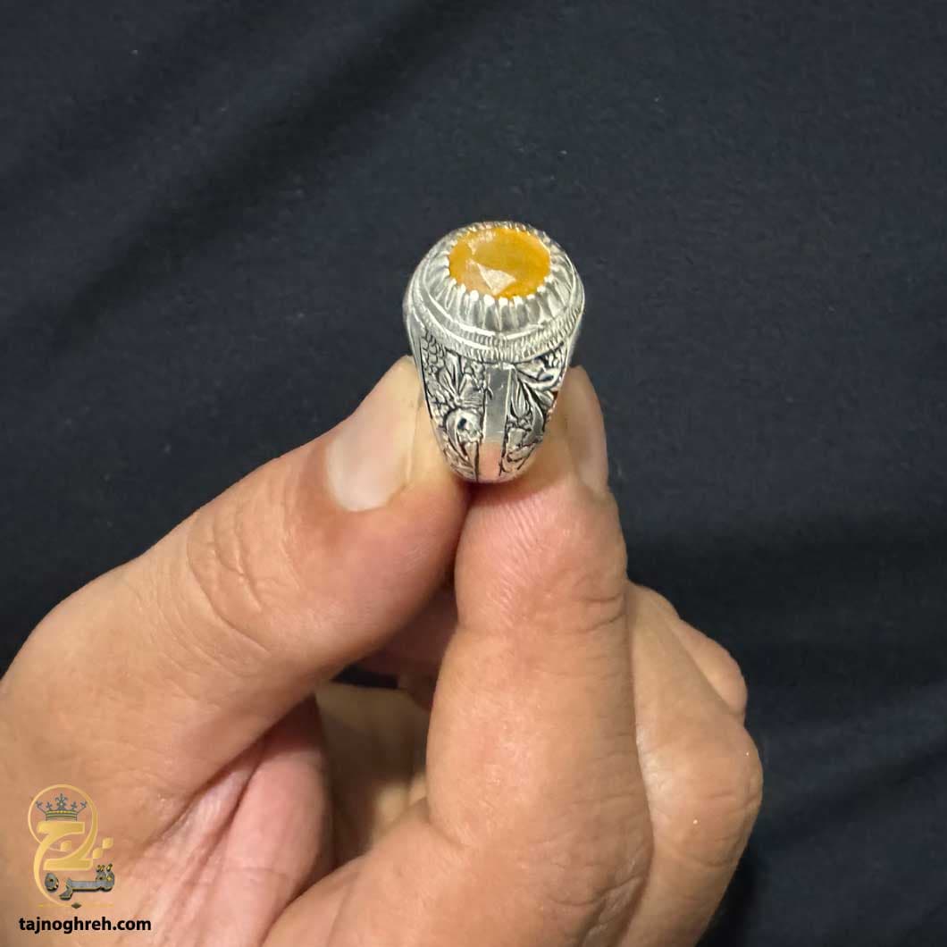 انگشتر دست ساز یاقوت زرد مدل HSR M38 — تصویر ۷