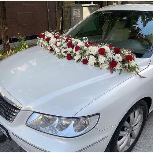 گل ارایی ماشین عروس سفید 154
