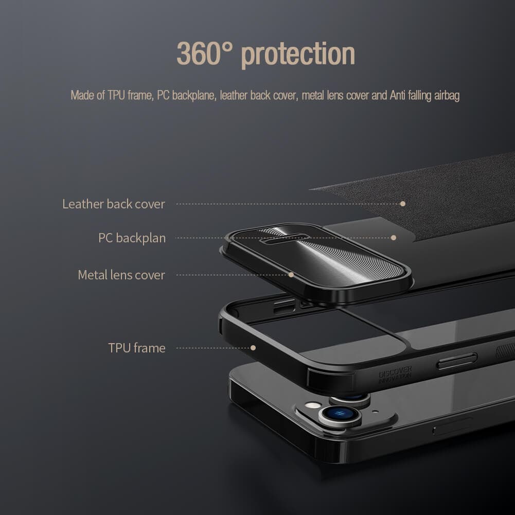 قاب نیلکین camshield leather s گوشی آیفون 14 / 13 — تصویر ۴