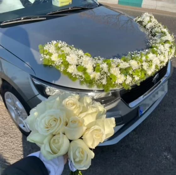 ماشین عروس دنا سفید کد 114 — تصویر ۳