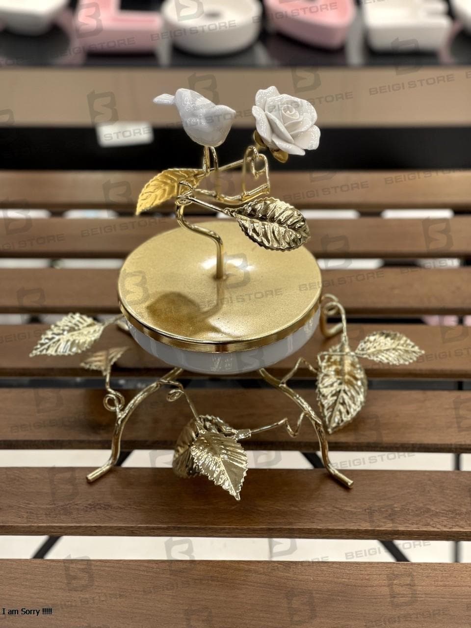 شکلات خوری با درب گل و پرنده کد 6014 — تصویر ۴