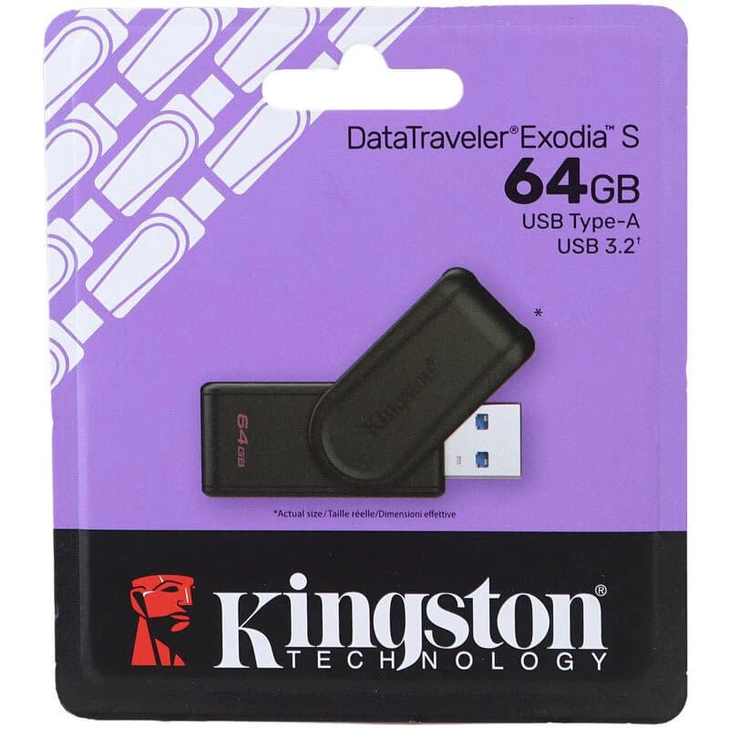 فلش 64 گیگ کینگستون Kingston DataTraveler Exodia S USB3.2 — تصویر ۲