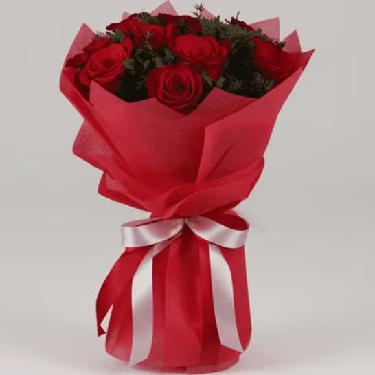 دسته گل رز قرمز کلاسیک کد 510