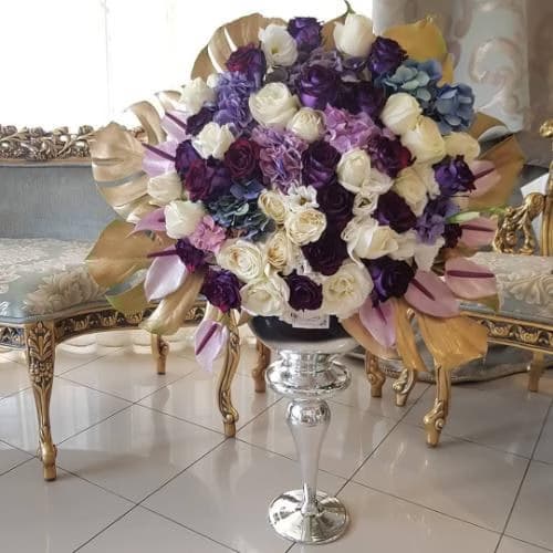 جام گل رز قرمز و ارکیده سفید شمیم برای خواستگاری 384 — تصویر ۳
