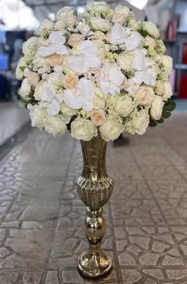 جام گل بله برون با گل مصنوعی گلبهی 370 — تصویر ۲