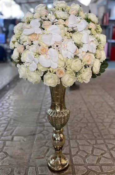 جام گل بله برون با گل مصنوعی گلبهی 370 — تصویر ۳