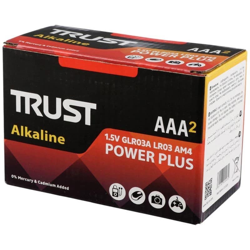 باتری دوتایی نیم قلمی تراست Alkaline Power Plus LR03 — تصویر ۲