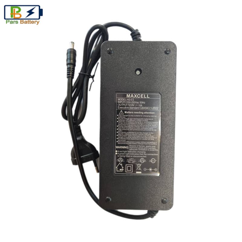 شارژر رومیزی باتری لیتیومی مکسل 3 سل 10 آمپر 12.6 ولت