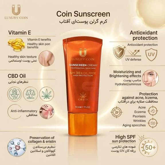 کرم ضد آفتاب spf ۳۰ لاکچری کوین — تصویر ۹