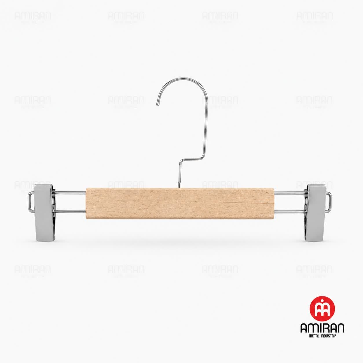 چوب لباسی دوگیره باریک طرح چوب (وارداتی)