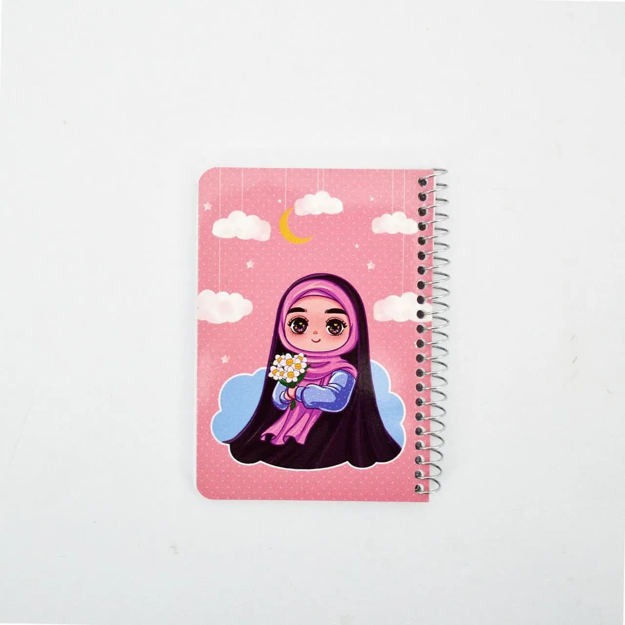 دفترچه یادداشت سیمی کد 230 طرح دختر با گل نرگس