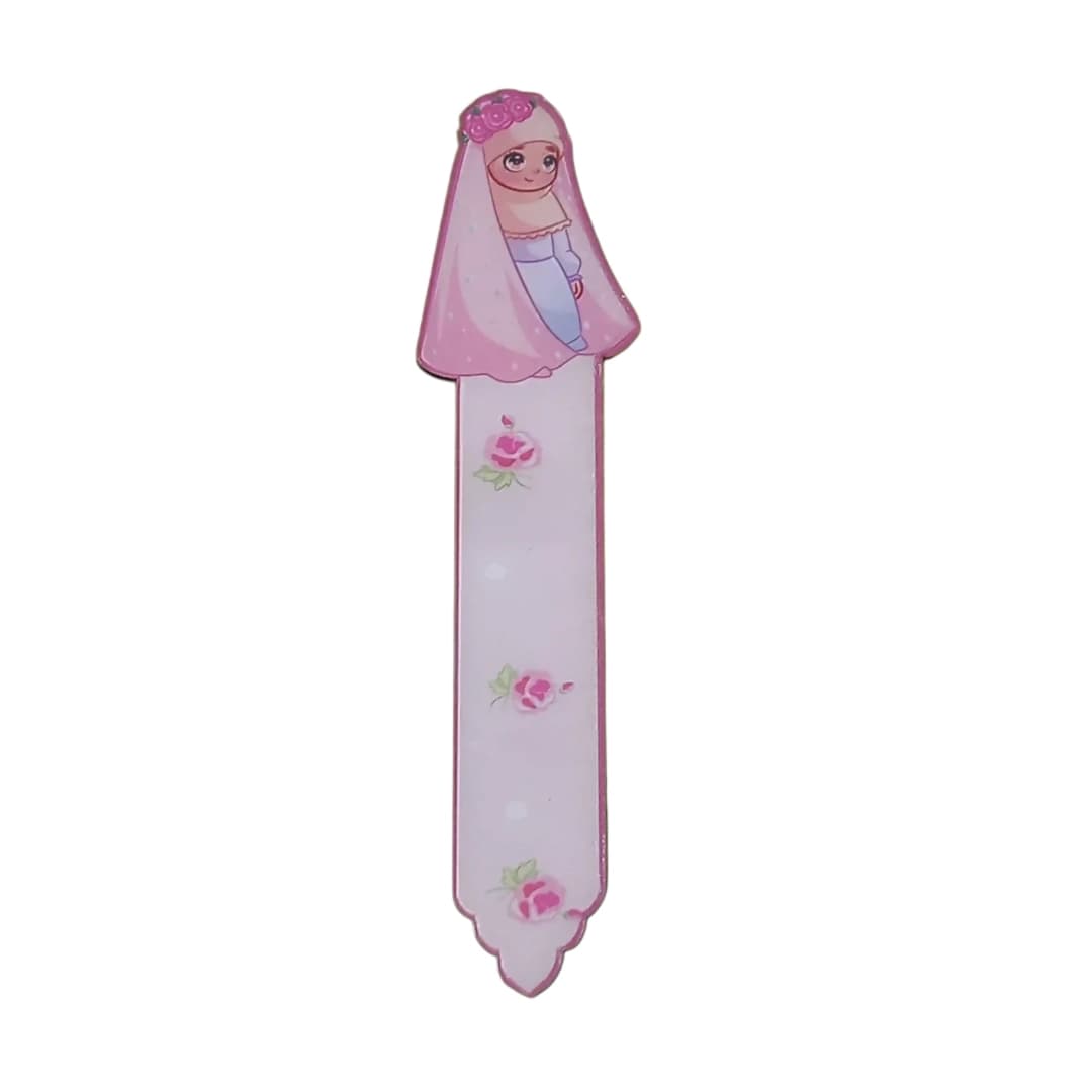 خط بر کریستال قرآن طرح دختر چادر صورتی