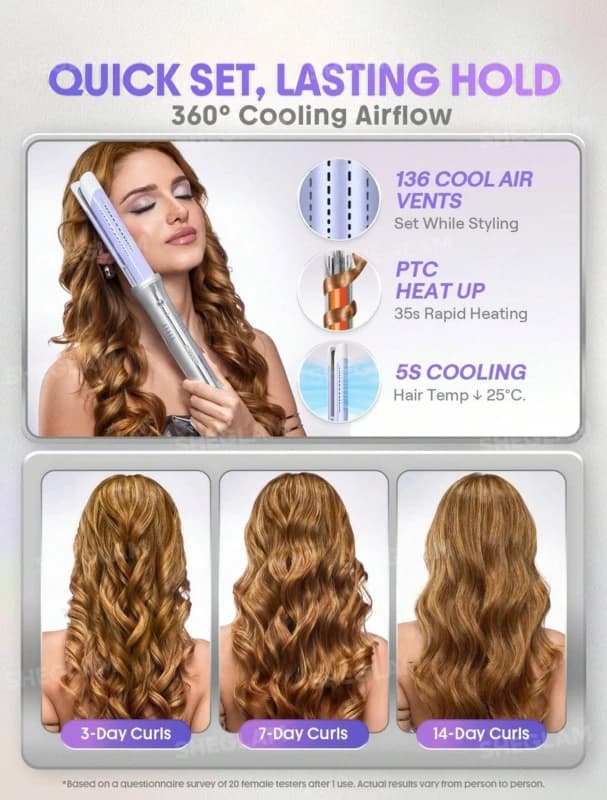 حالت دهنده مو شیگلم Cool Lock Airflow سایز 25 میلی‌متر | اتو و فرکننده مو — تصویر ۶