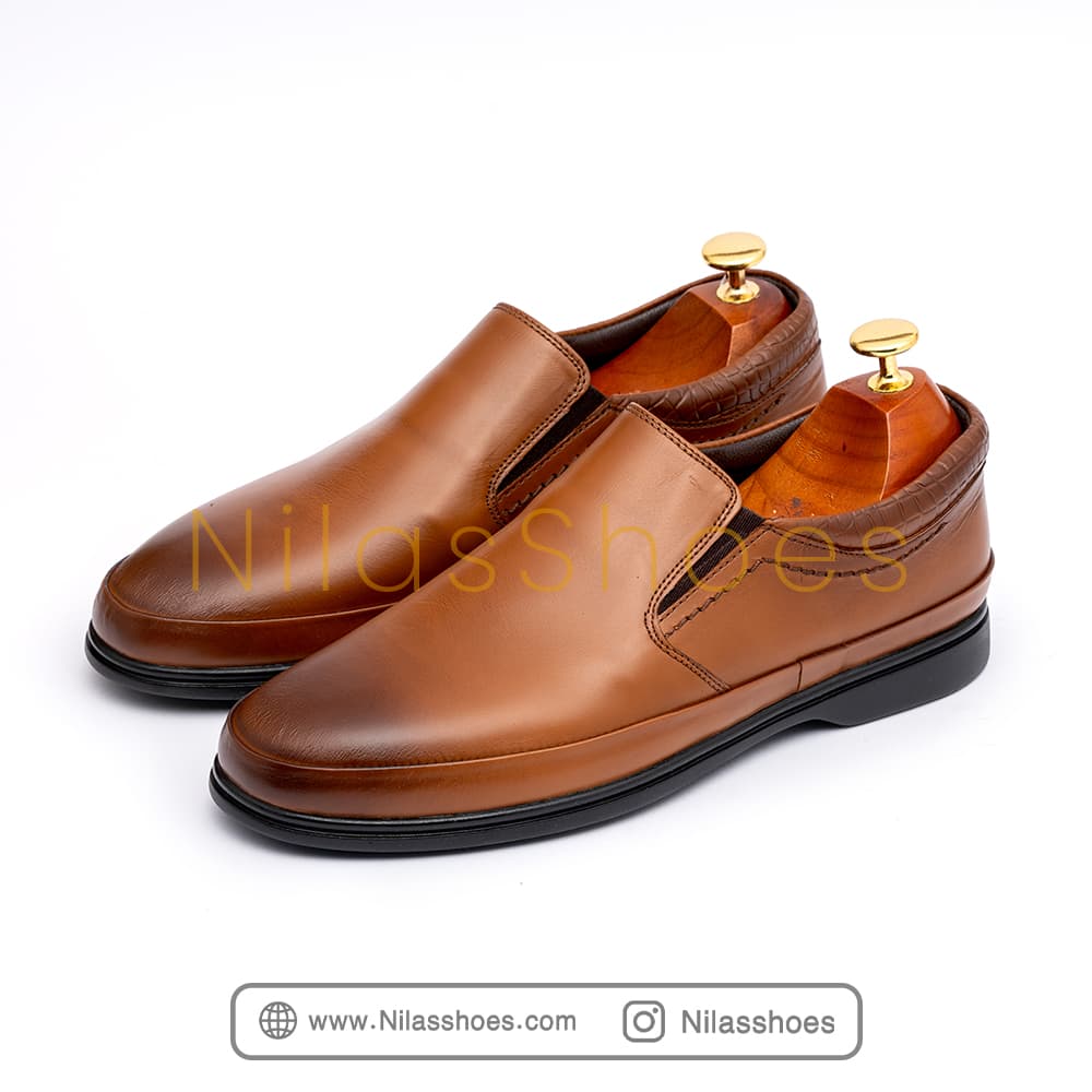 کفش مردانه راحتی نیمه رسمی چرم طبیعی (L-395) — تصویر ۳