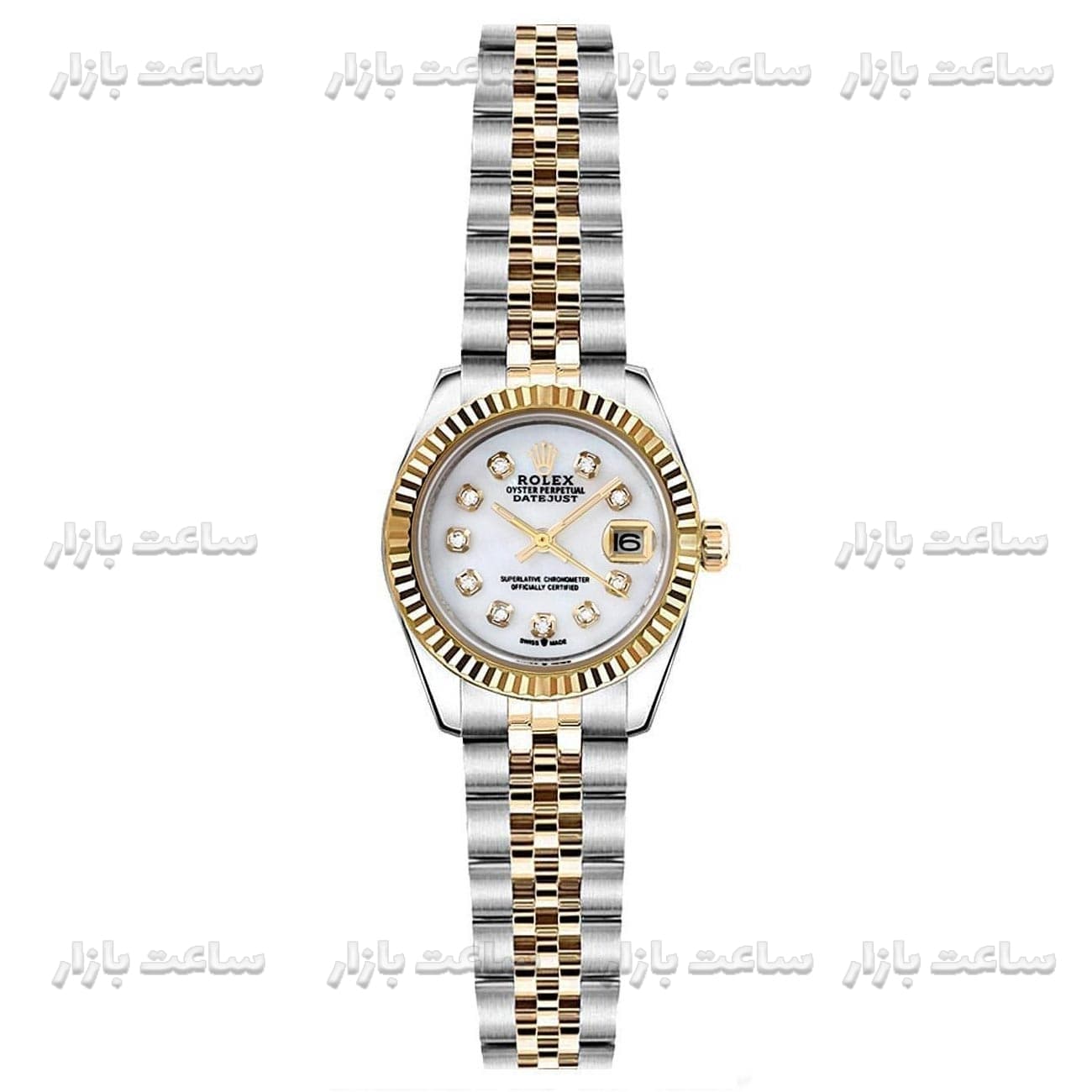 ساعت رولکس زنانه ایندکس نگین اسمال Rolex Datejust GSLD26 mm