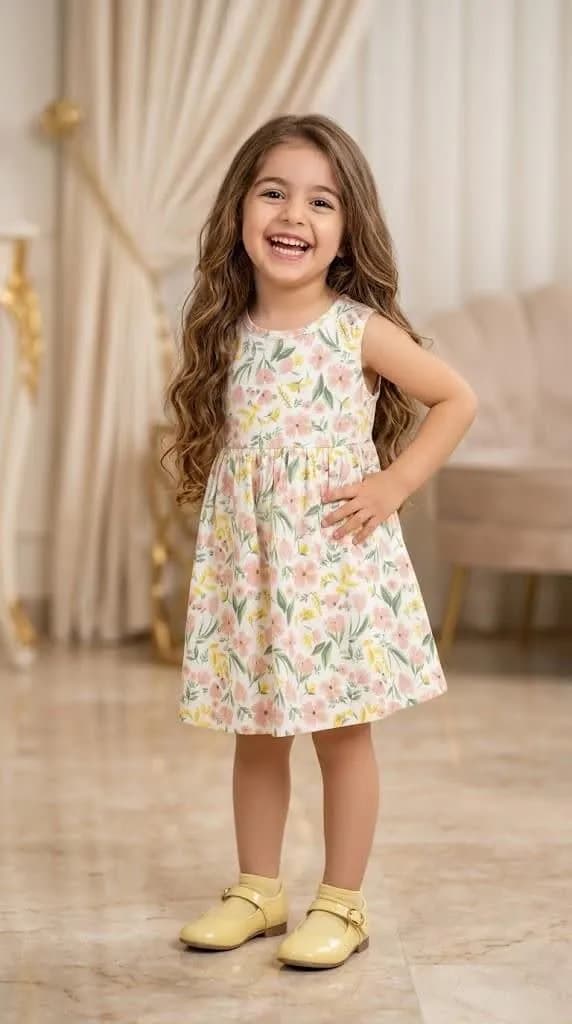 سارافون گلدار سفید