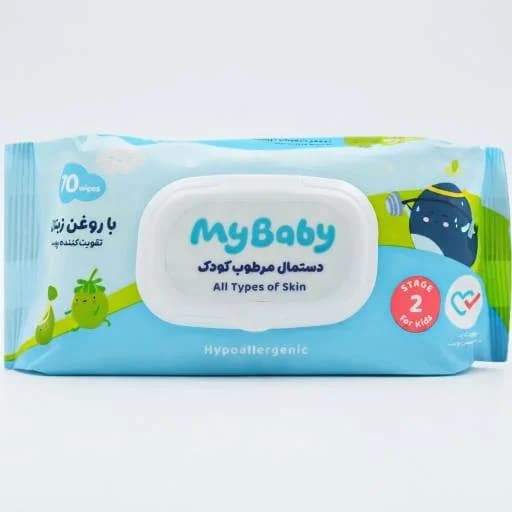 دستمال مرطوب کودک مای بیبی با روغن زیتون