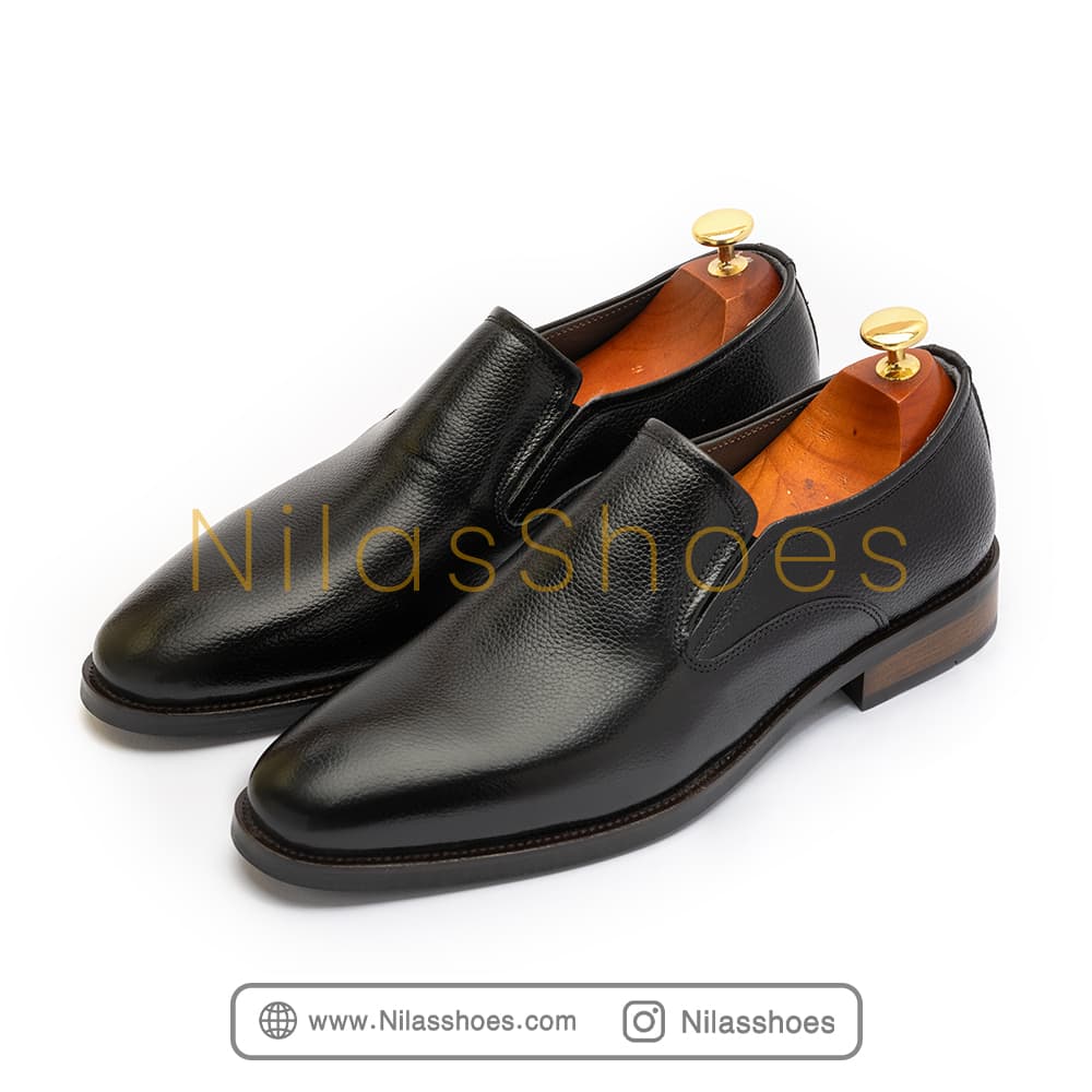 کفش مردانه مجلسی بی بند چرم تبریز (L-452) — تصویر ۳