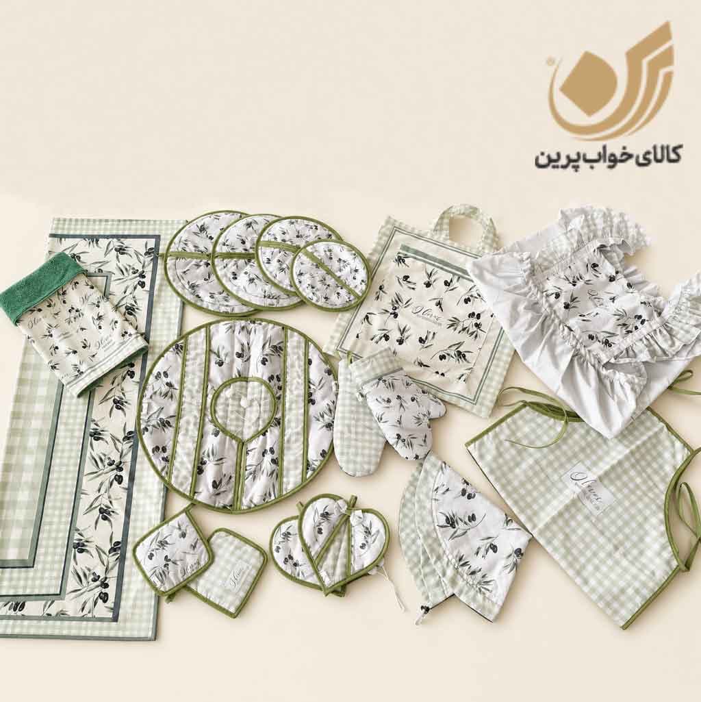 سرویس آشپزخانه ۱۵ تکه برند هومیتو طرح باغ زیتون
