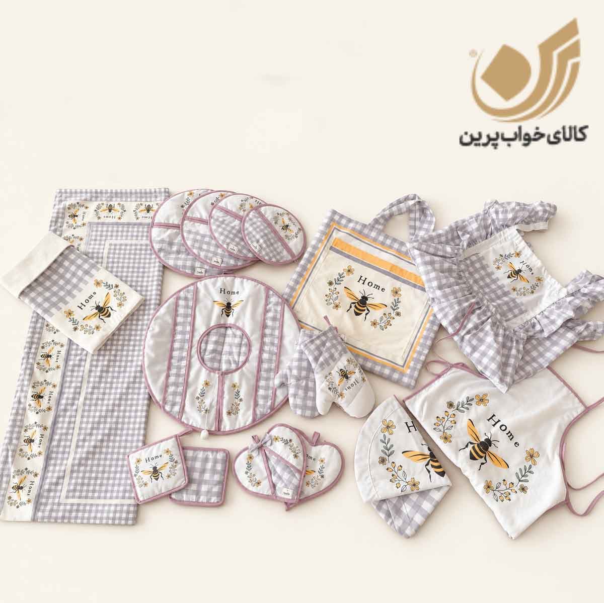 سرویس آشپزخانه ۱۵ تکه برند هومیتو طرح زنبوری
