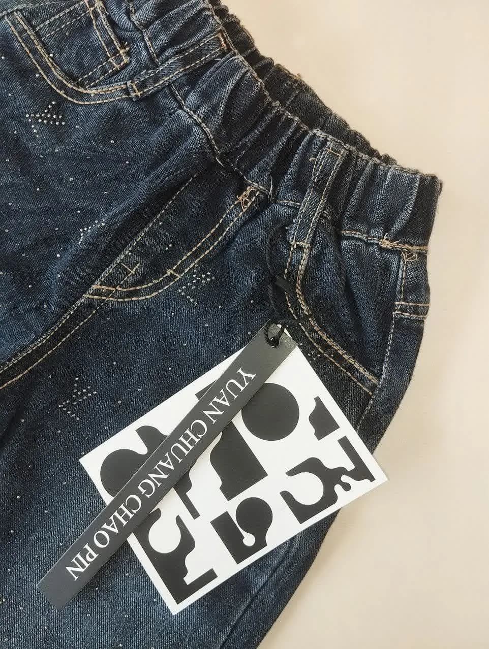 شلوار جین بگ نگین دار LV — تصویر ۳