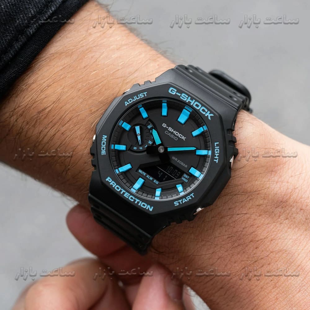 ساعت جی شاک مشکی ایندکس آبی G-Shock — تصویر ۳