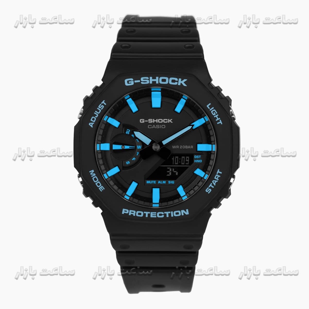 ساعت جی شاک مشکی ایندکس آبی G-Shock