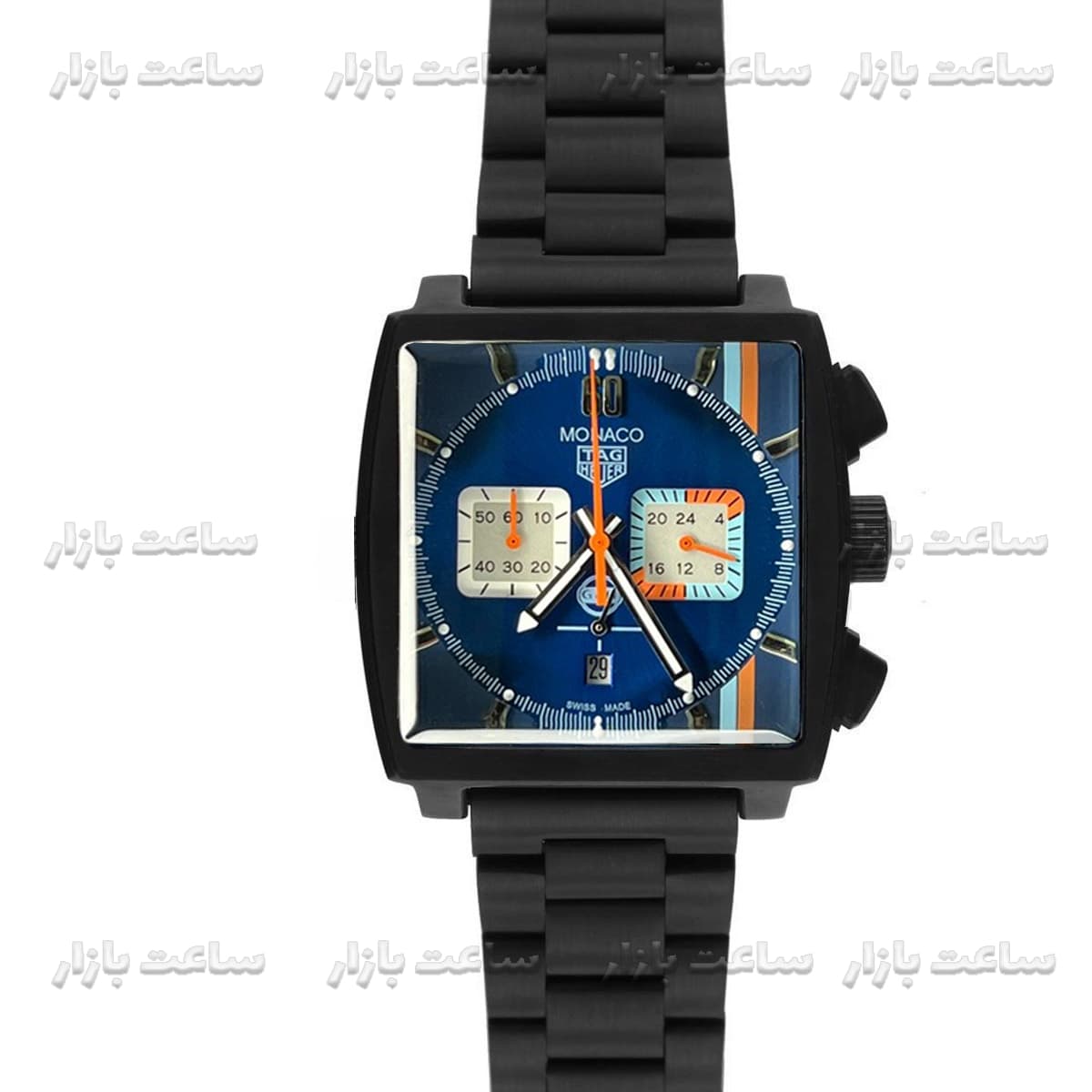 ساعت تگ هویر موناکو مشکی صفحه آبی مدل گلف TAG Heuer BLB44G
