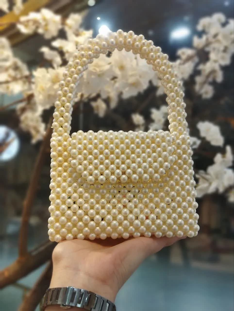 کیف مرواریدی شیری — تصویر ۲